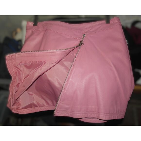 Vintage Wilsons Leather Maxima Pink Mini Skirt – 90s Y2K Casual Chic Sz 8 - Picture 3 of 6